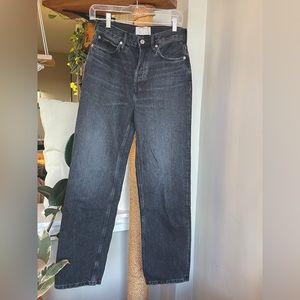 Everlane 90s rigid way high jean 26 long, ‘worn-in black’